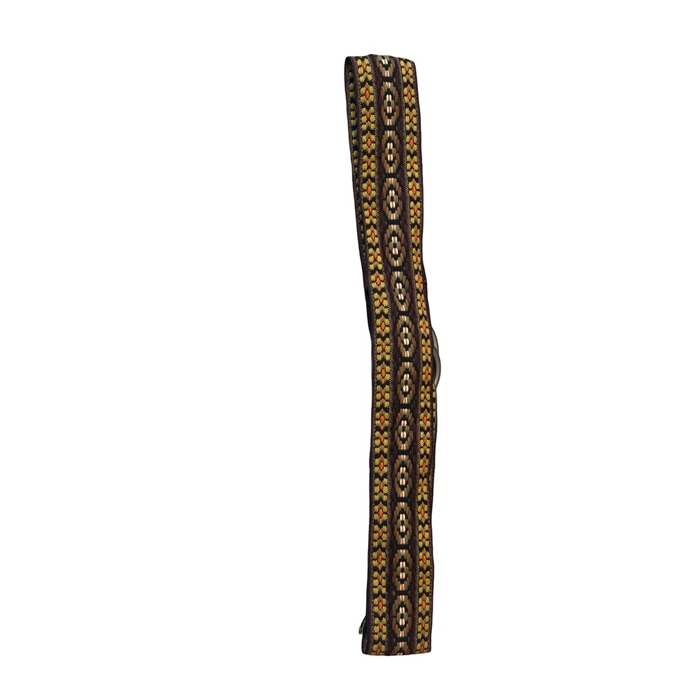 Vintage Style Woven Tapestry D-Ring Belt Boho Geometric Brown Orange One Size - Picture 5 of 6